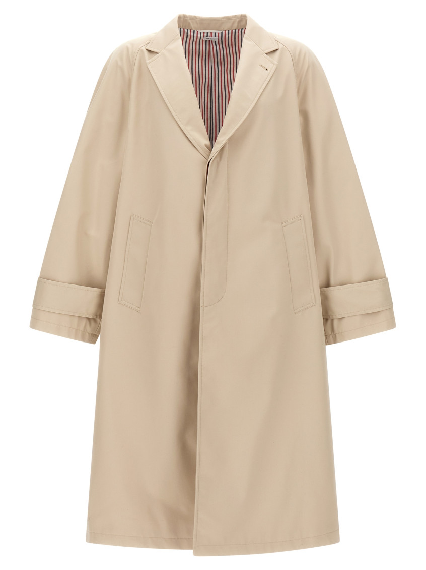 Shop Thom Browne Beige Trench Coat