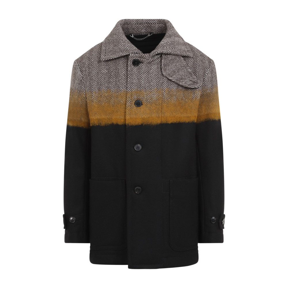 Dries Van Noten Dark Brown Wool Ranner Bis Coat In Dark Brown