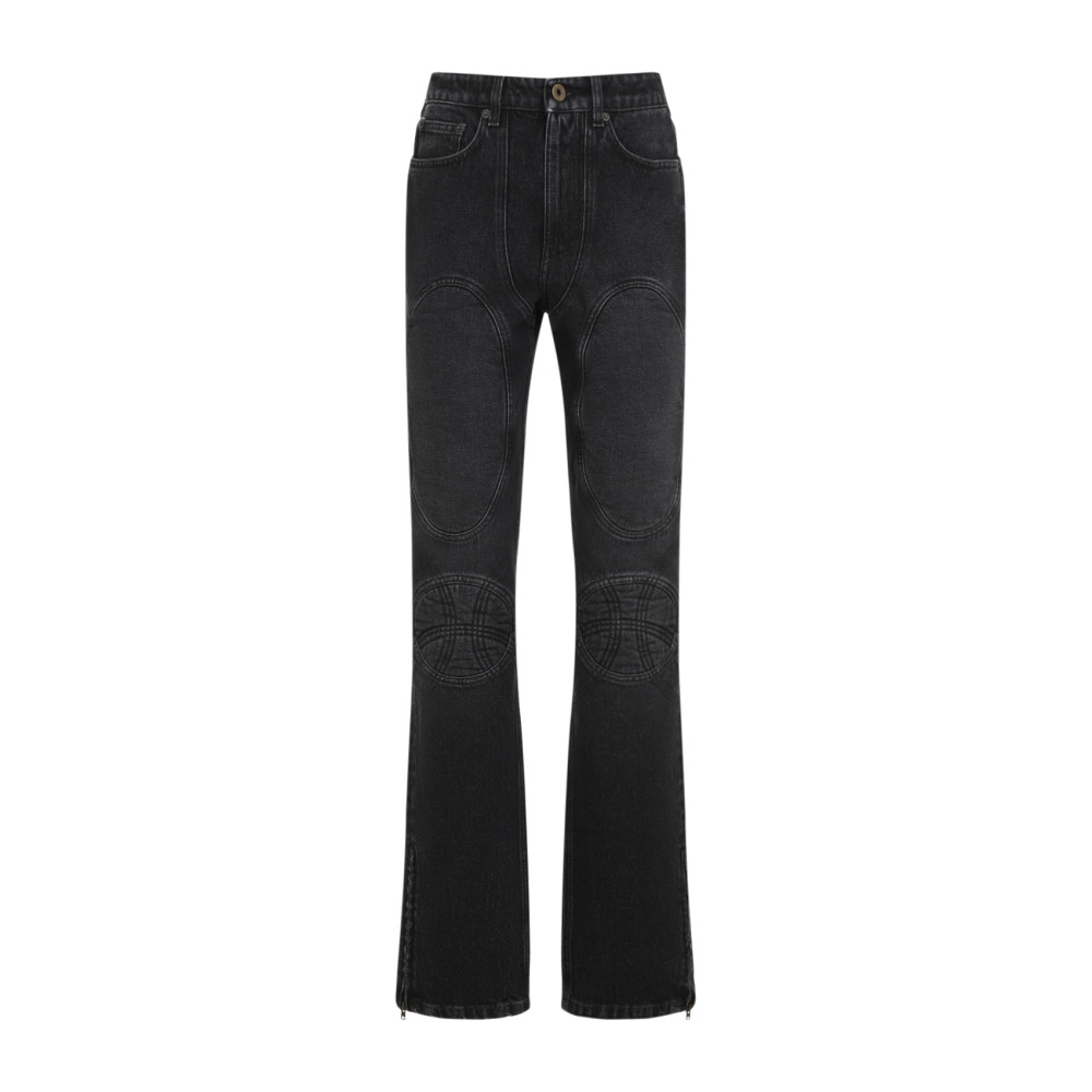 Jean Paul Gaultier Jeans With Padded Inlays And Lace-up In Black