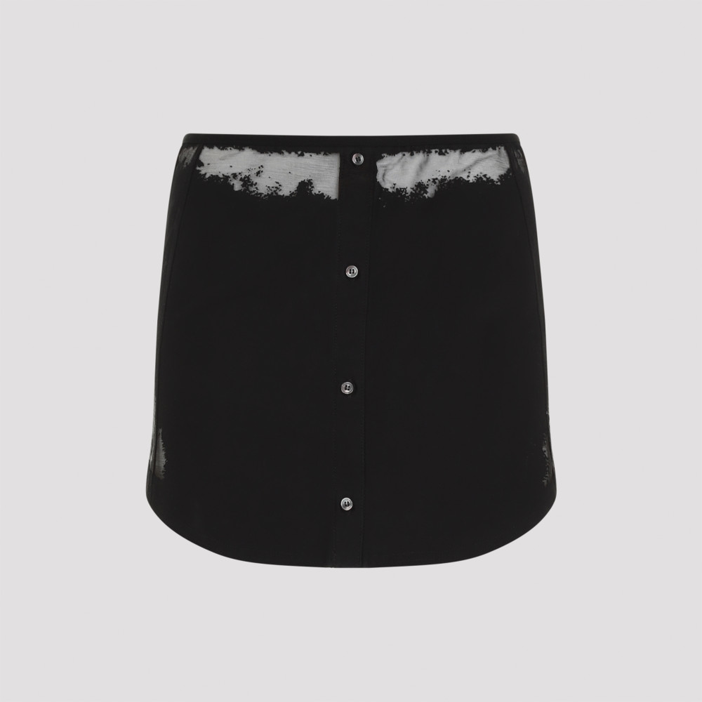 Diesel High-waisted Mini Skirt Unique Pattern In Black