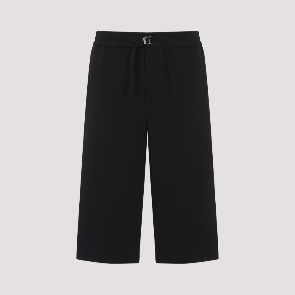Shop Ami Alexandre Mattiussi Black Loose Elasticated Large Cotton Shorts