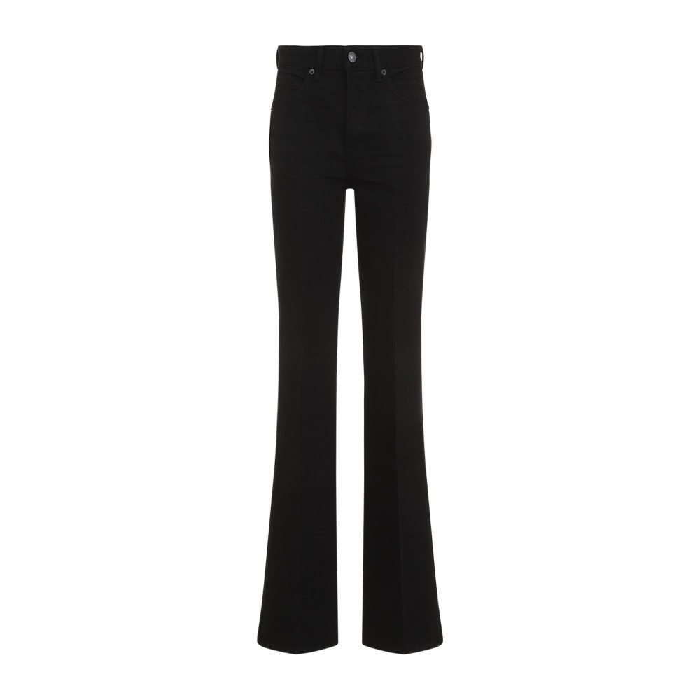 Tom Ford Black Flare Cotton Jeans In Black