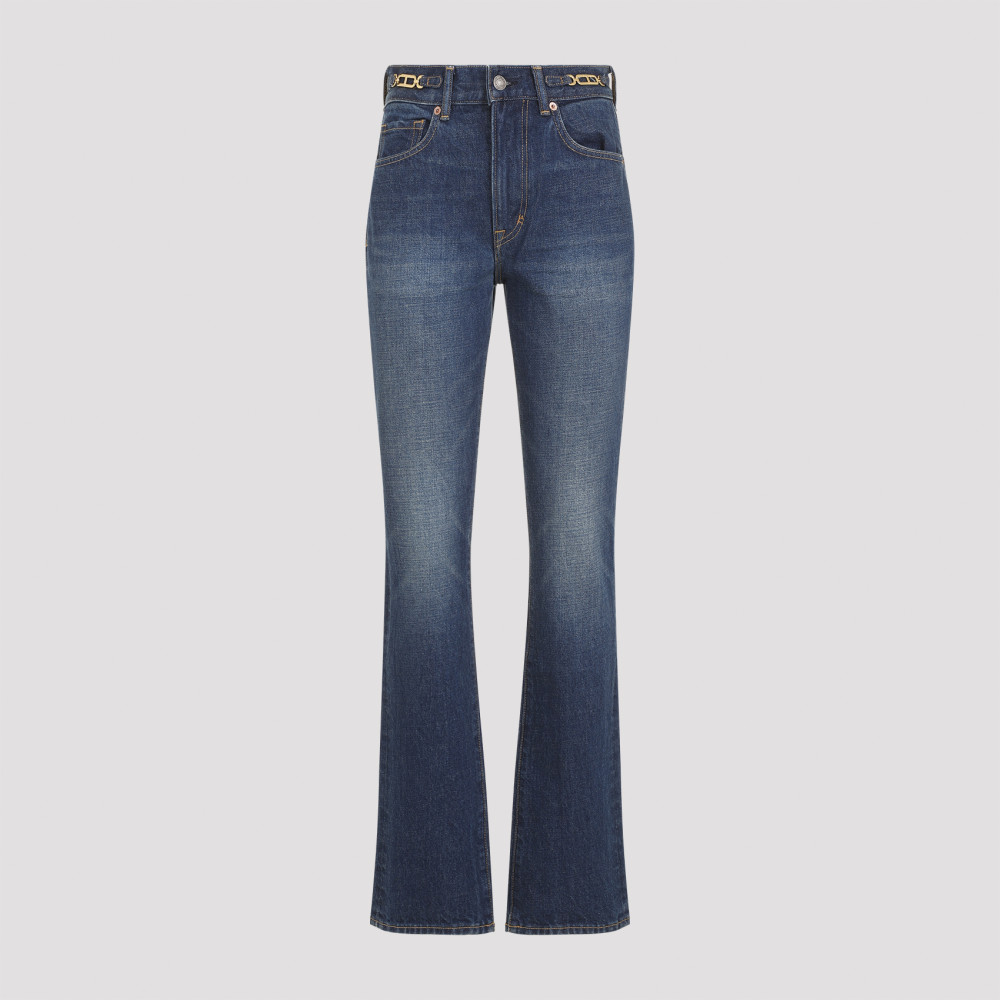 Tom Ford High-waist Straight Cotton Jeans In Blue