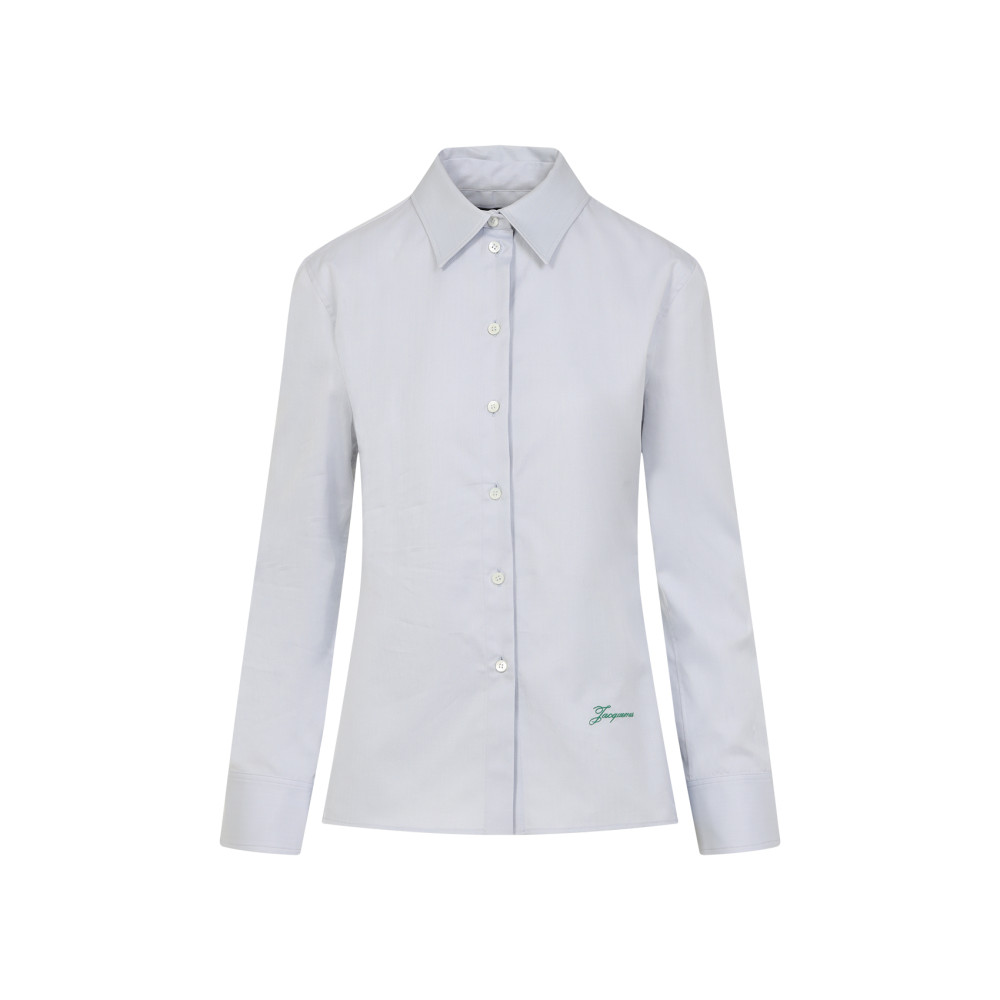 Jacquemus The Open-back Suit Shirt In Light Grey