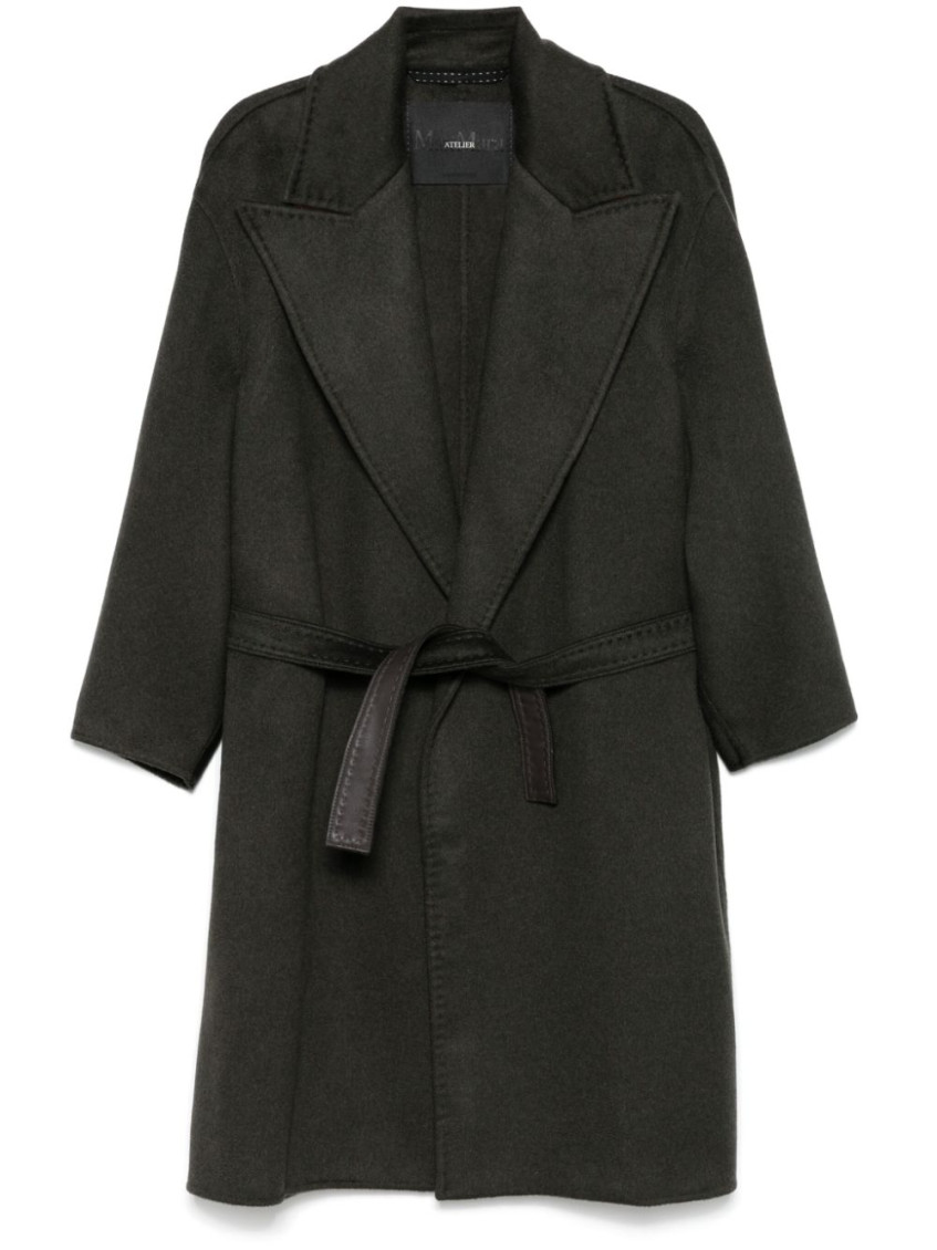Max Mara Dark Green Valle Coat In Dark Green