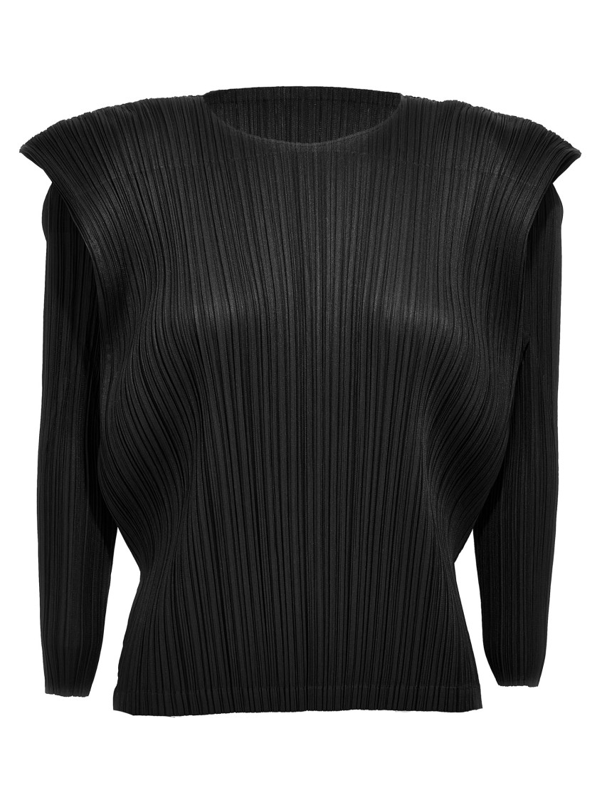 Issey Miyake Womens Black September Long-sleeve Knitted Top In Black