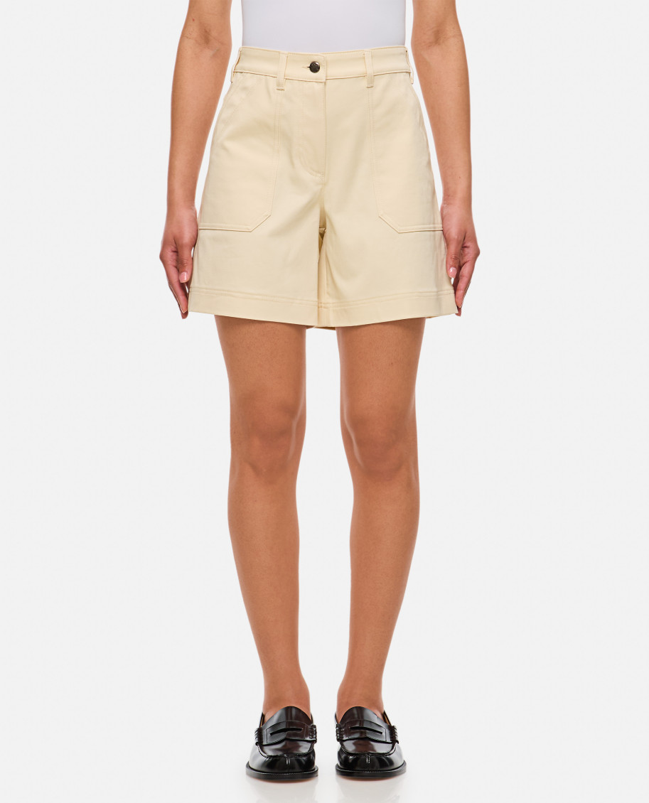 Moncler Gabardine Shorts In White