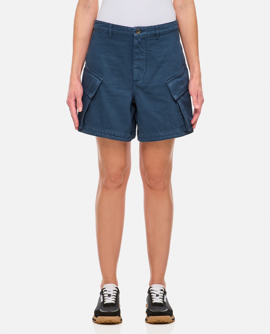 Jw Anderson Cargo Twill Shorts In Navy Blue