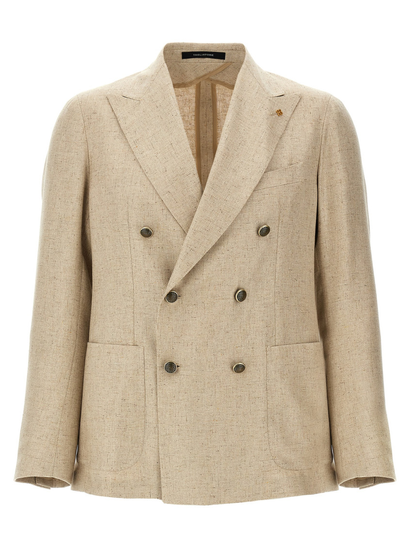 Shop Tagliatore Beige Montecarlo Blazer