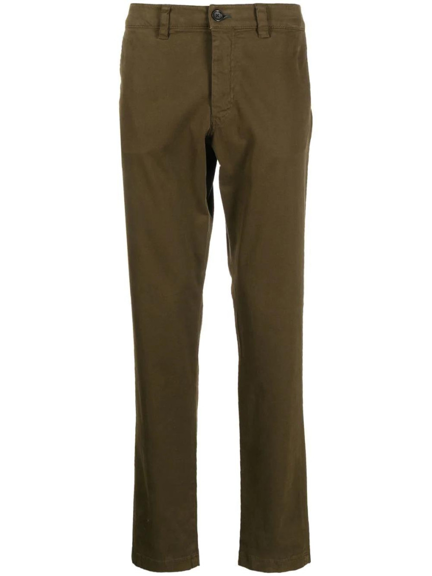 Paul Smith Olive Green Straight-leg Chino Trousers In Olive