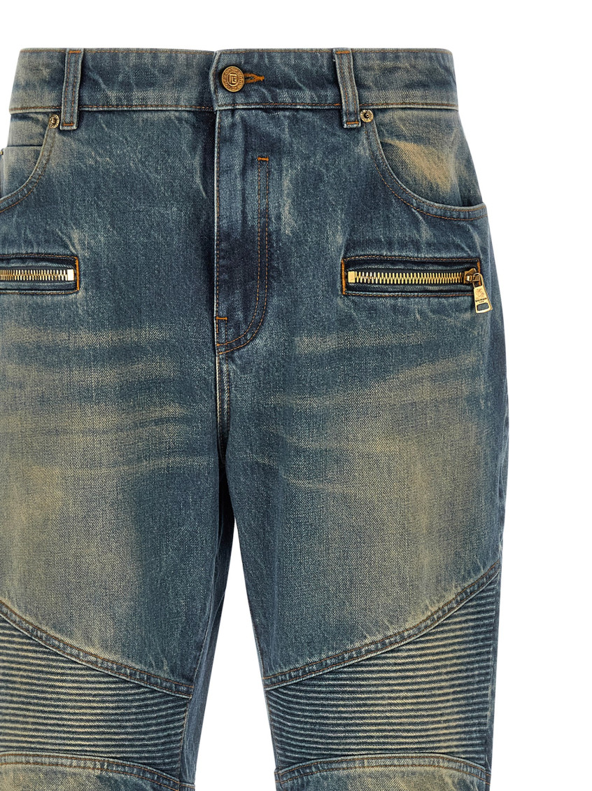 Balmain Blue Biker Jeans