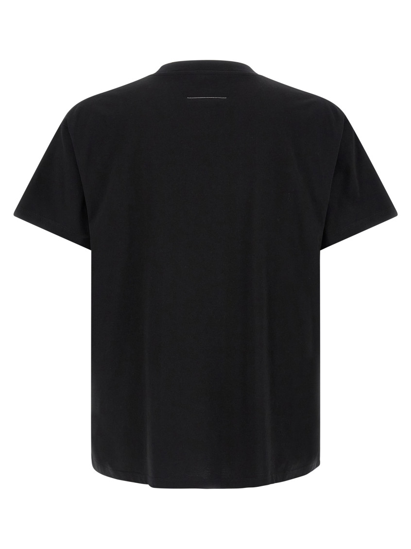 MM6 Maison Margiela Black Relaxed Fit T-Shirt for Men Online USA
