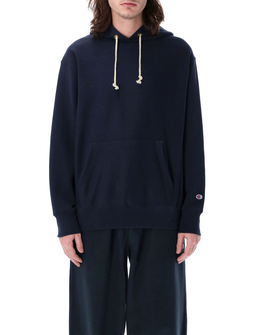Champion Jersey Cotton Hoodie Kangaroo Pocket In Blue
