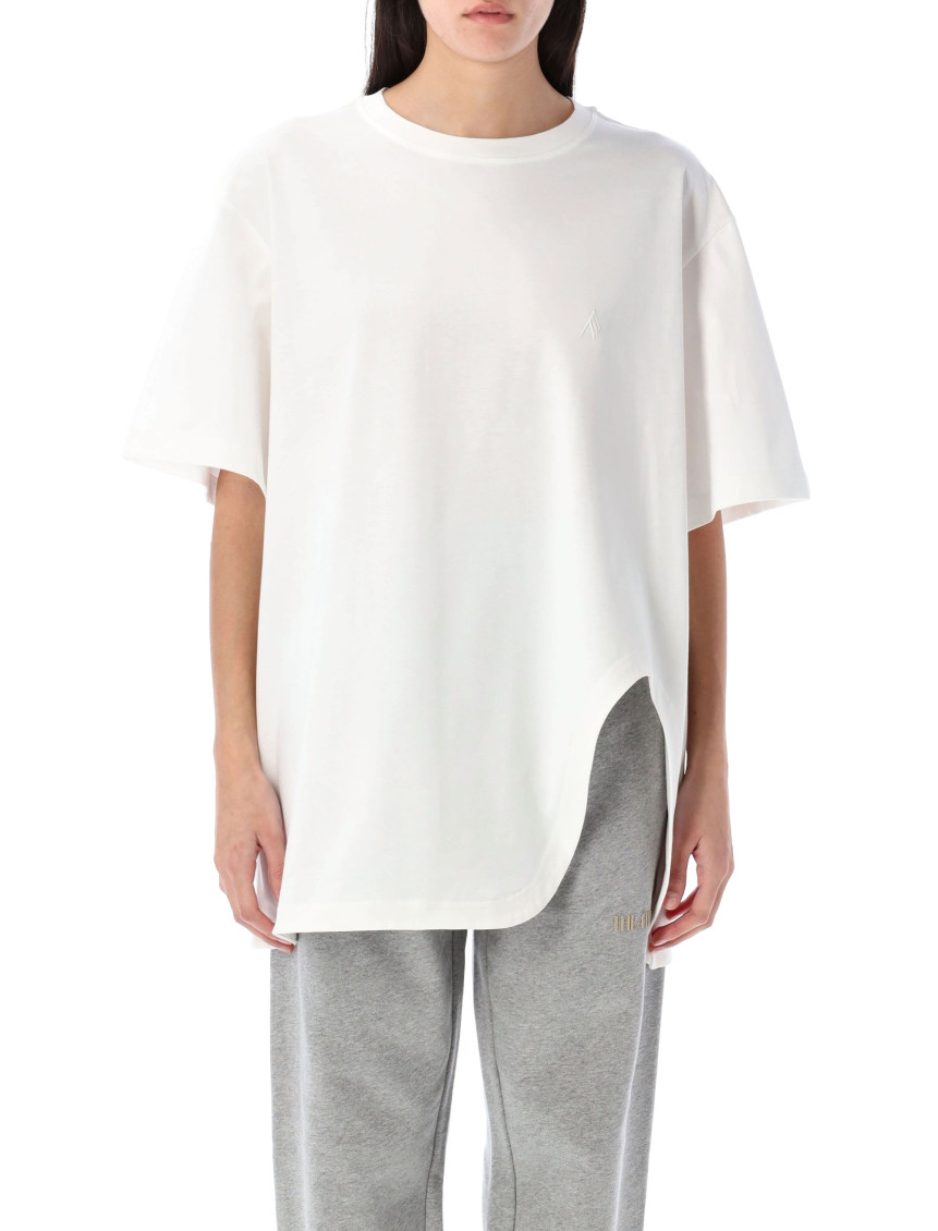 Attico Asymmetric Crew Neck T-shirt With Short Sleeves