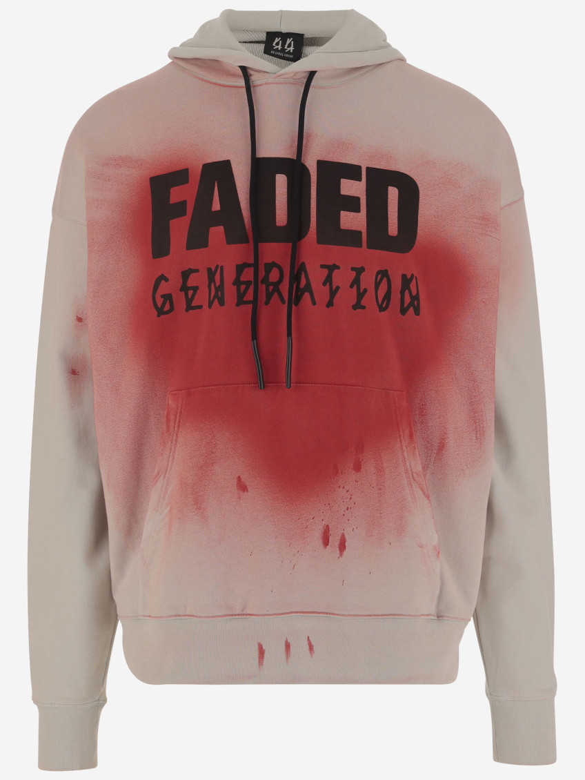 44 Label Group Faded Gen Cotton Sweatshirt With Print