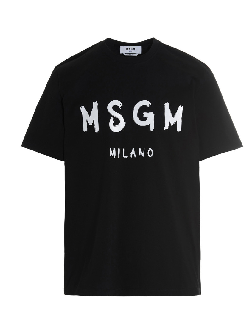 Msgm Logo T-shirt In Black