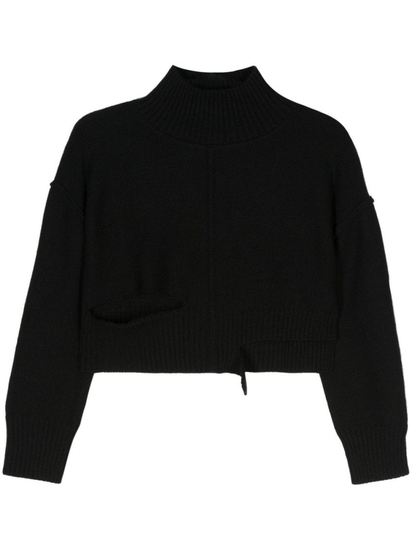 Maison Margiela Black Wool Sweater In Black