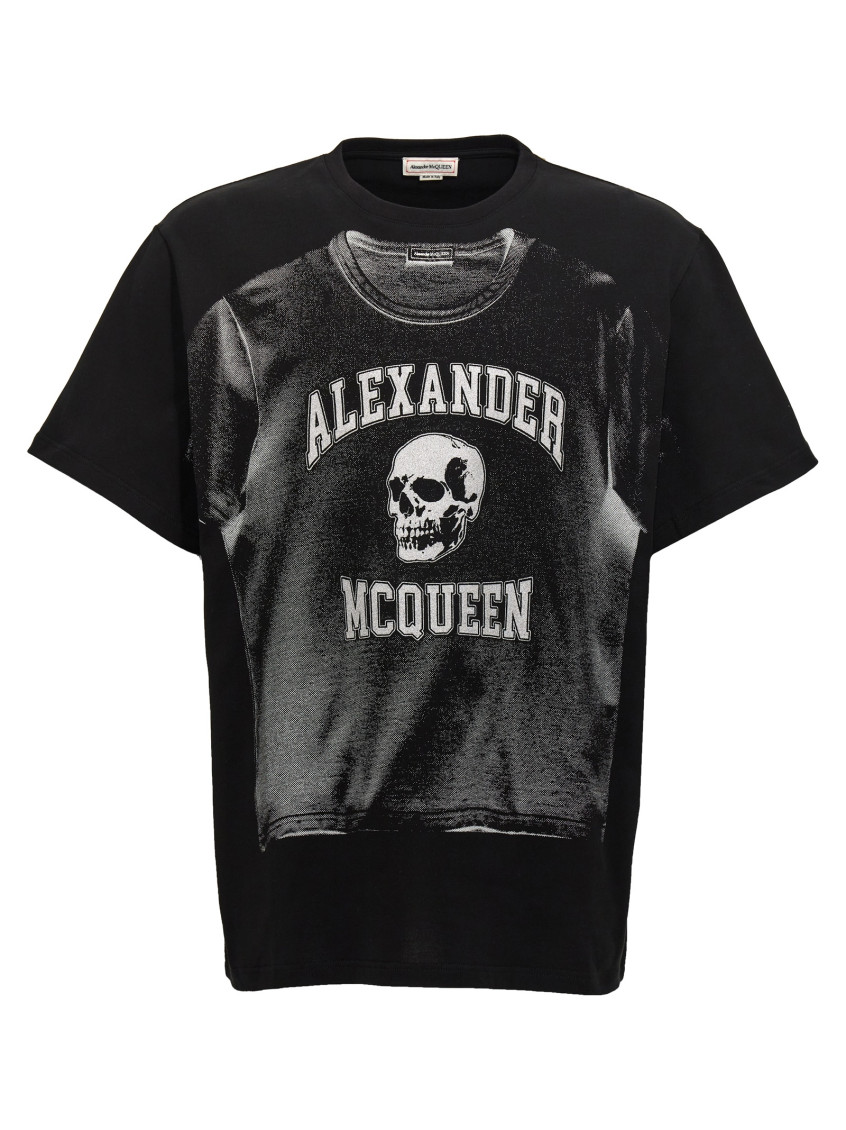 Alexander Mcqueen Logo Print T-shirt In Black