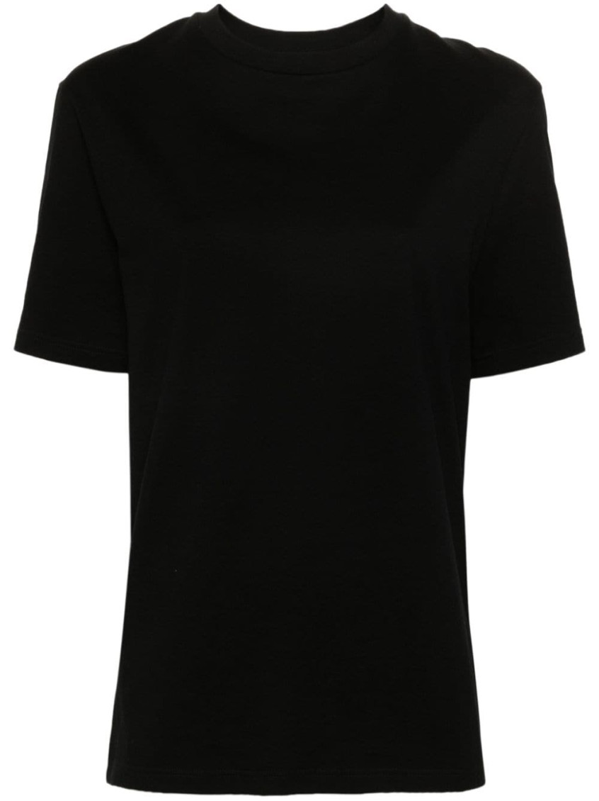 Shop Jil Sander Black Short-sleeve Cotton T-shirt With Logo