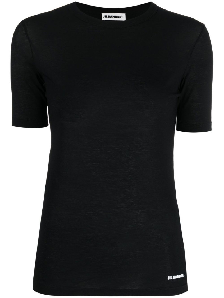 【JIL SANDER】(W) Jil Sander Logo Short Sleeve T-Shirt Black Black Logo T-shirt by Jil Sander on Sale
