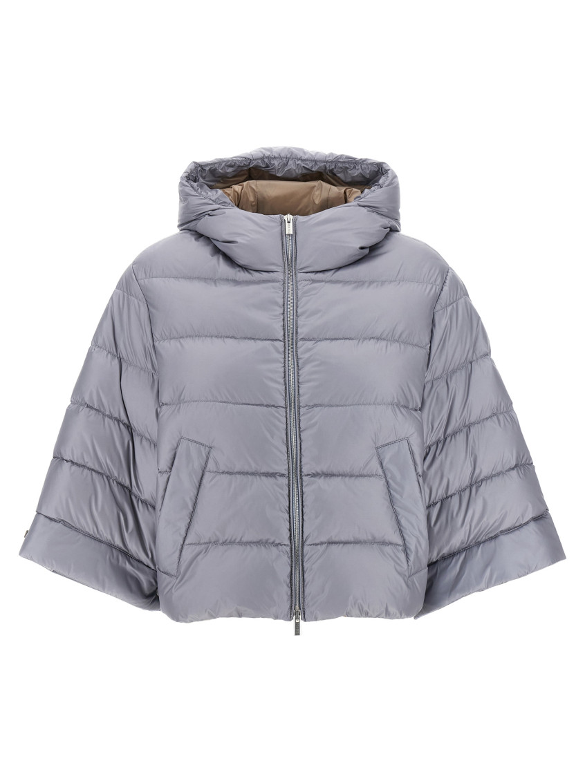 Peserico Cape Down Jacket Casual Jackets And Parka Gray In Gray