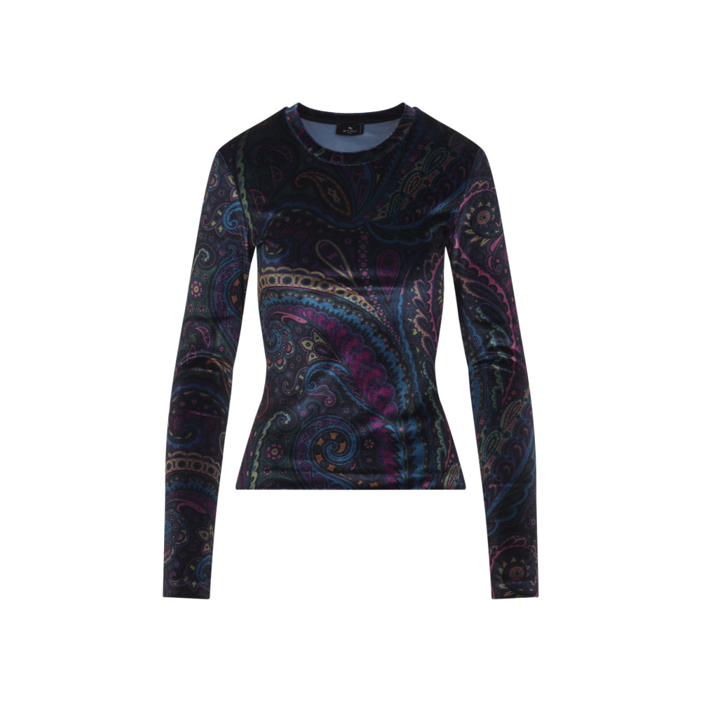 Etro Velvet Top In Multi