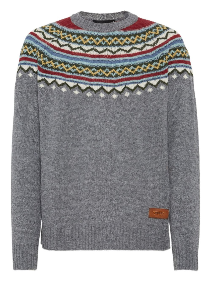 Dsquared2 Intarsia Sweater Sweaters And Cardigans Multicolor