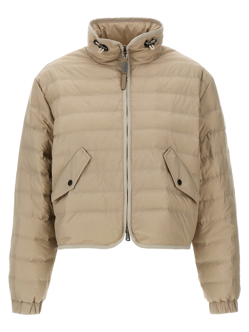 Brunello Cucinelli Monile Down Jacket Casual Jackets And Parka Beige In Green