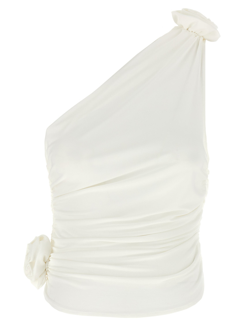 Magda Butrym Jersey One Shoulder Flower Top