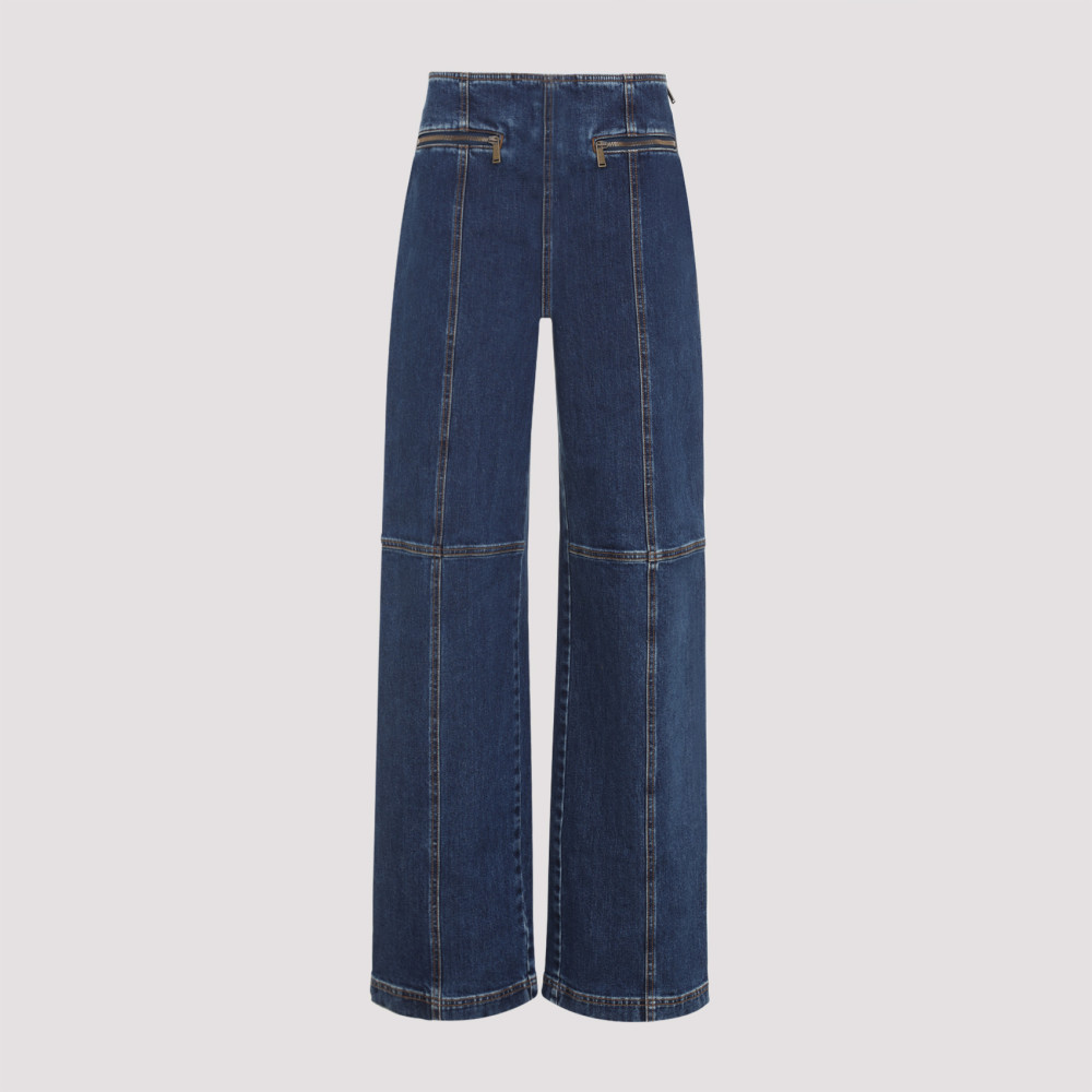 Etro Pegaso-embroidered Straight-leg Jeans In Blue