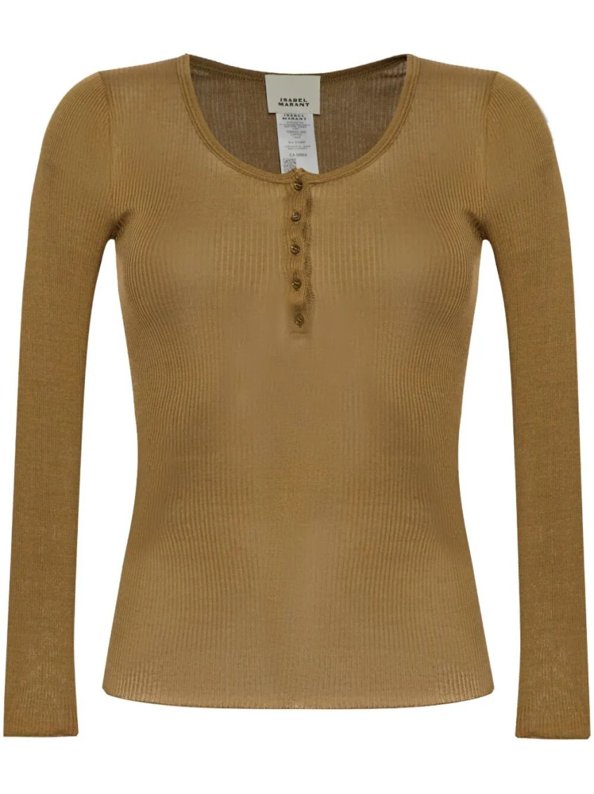Isabel Marant Lamylic Long Sleeve Cotton Top