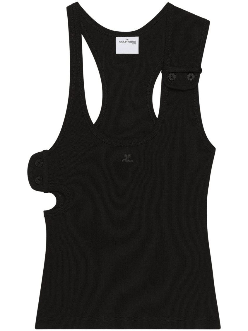 Courrèges Black 90s Ribbed Tank Top