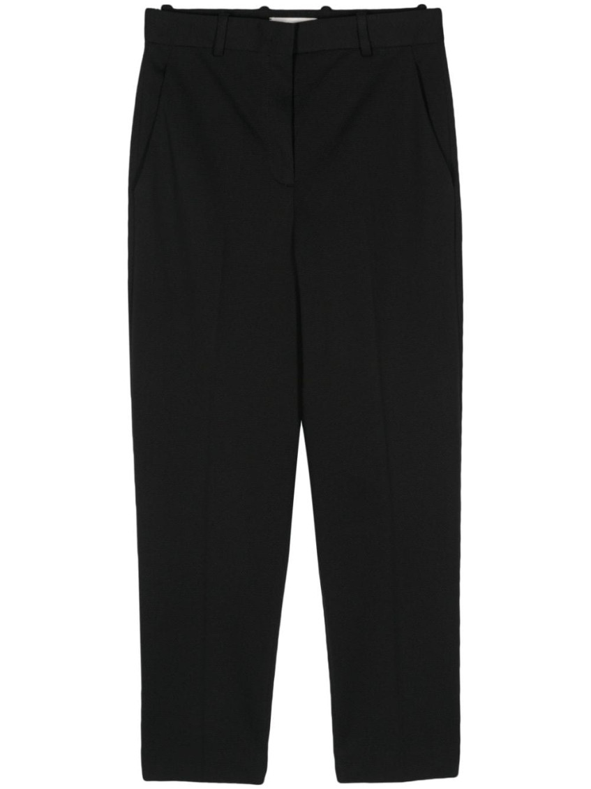 Circolo 1901 Textured Finish Carrot Fit Trousers In Black