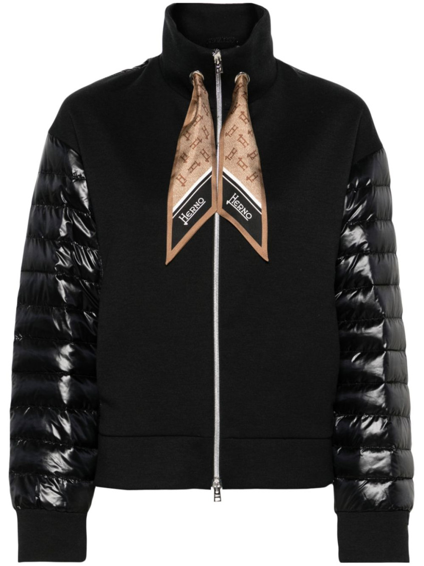 Herno Black Yoga Down Bomber Jacket In Black