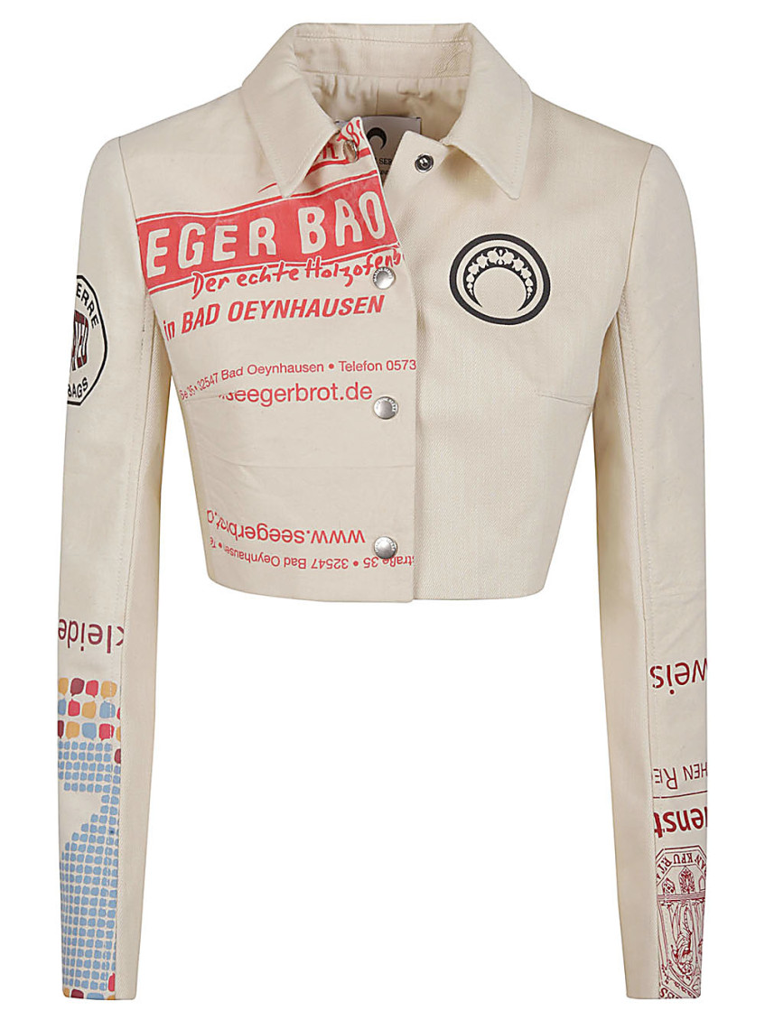 Marine Serre White Cotton Short Jacket In Neutral