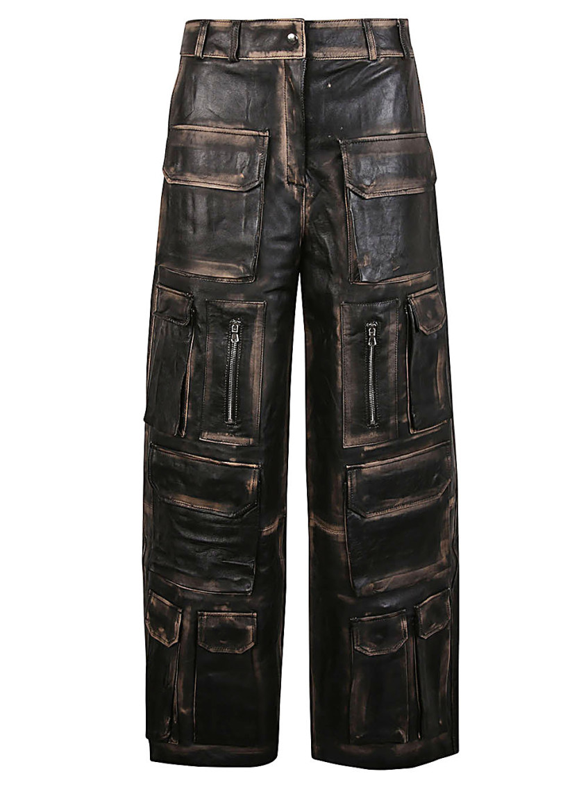 Fermas.club Leather Cargo Trousers