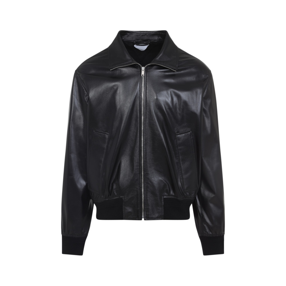 Bottega Veneta Nappa Leather Coat With Classic Collar