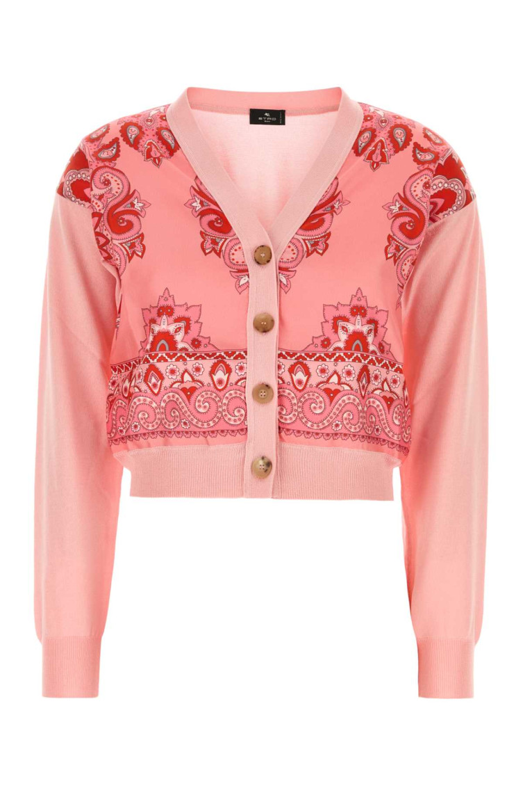 Etro Cropped Cardigan Aus Strickstoff Mit Druck
