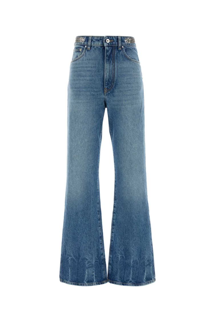 Rabanne High Waist Denim Trousers In Blue