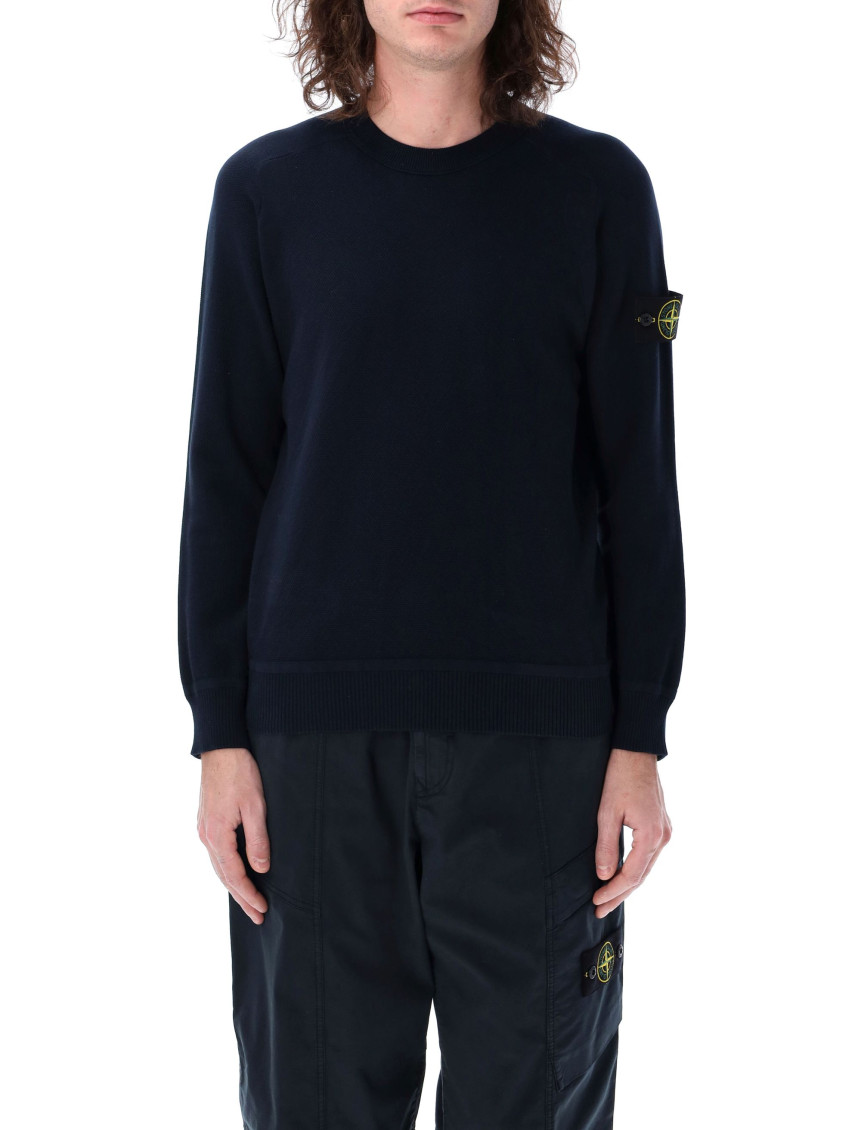 Stone Island Light Rws Pure Wool Sweater In Blue
