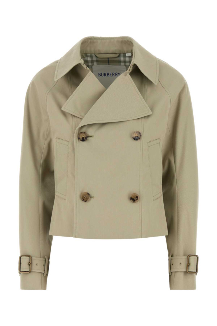 Burberry Sage Green Polyester Blend Trench Coat In Neutral