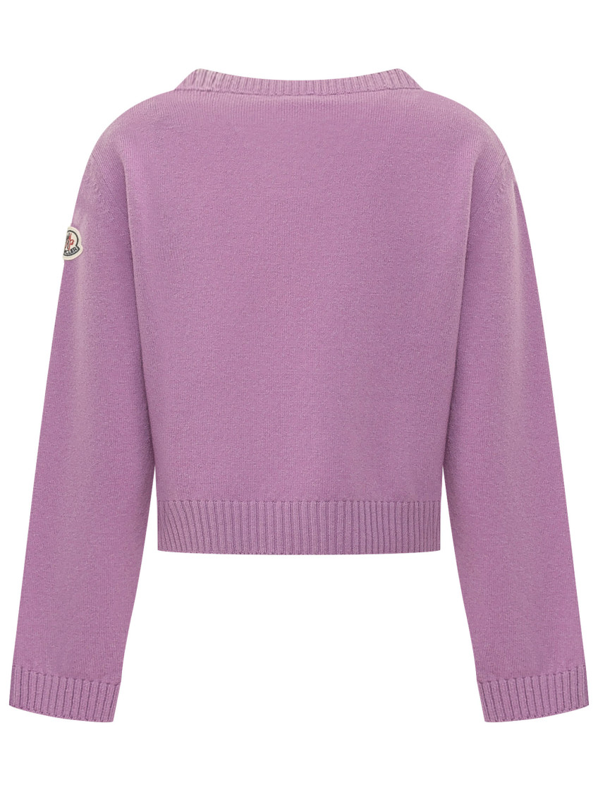 Moncler Girls Purple Logo Sweater