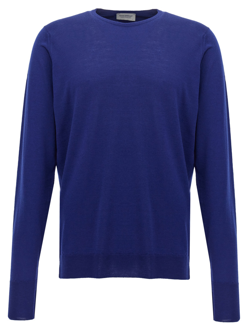 John Smedley "marcus" Crew Neck Sweater In Blue