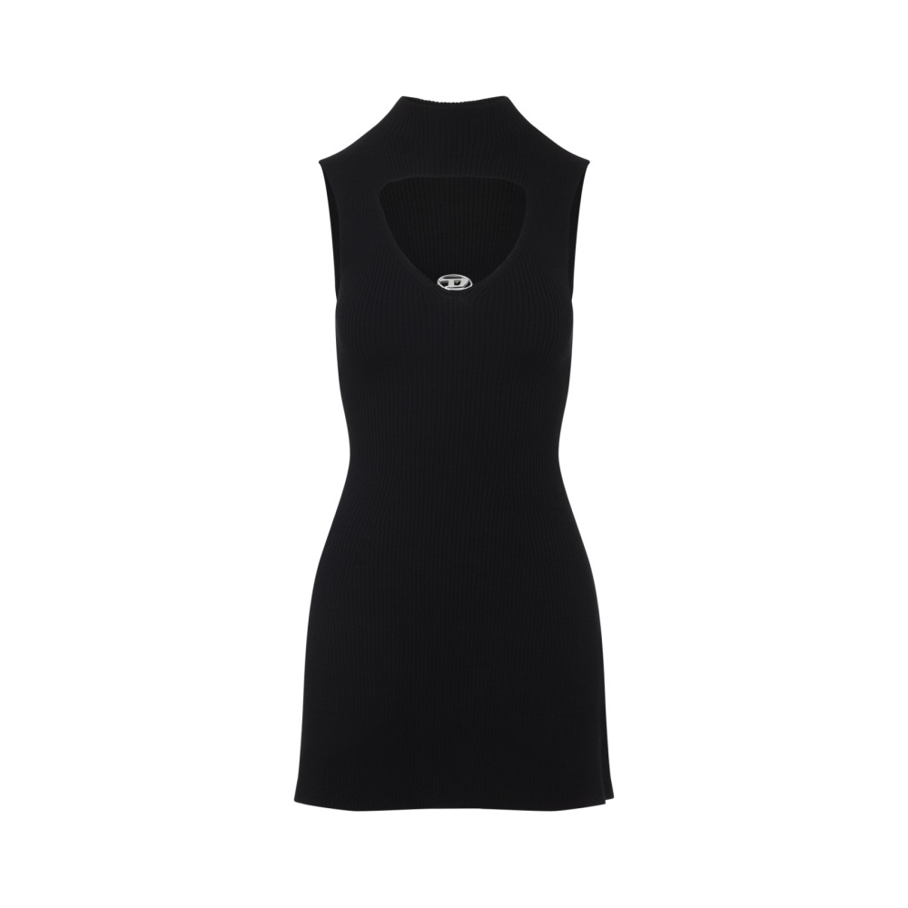 Diesel Womens 9xx M-olini Short Sleeveless Wool Knitted Mini Dress In Black