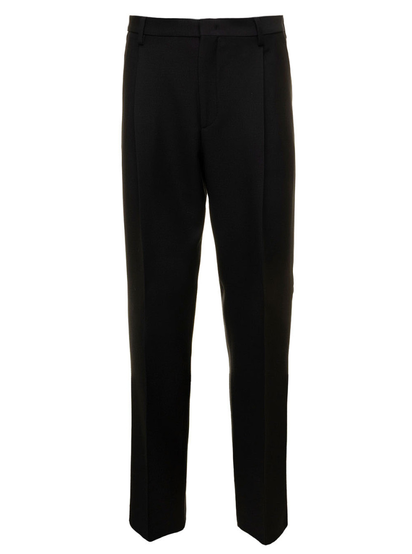 Valentino Side-stripe Tailored Trousers In Black