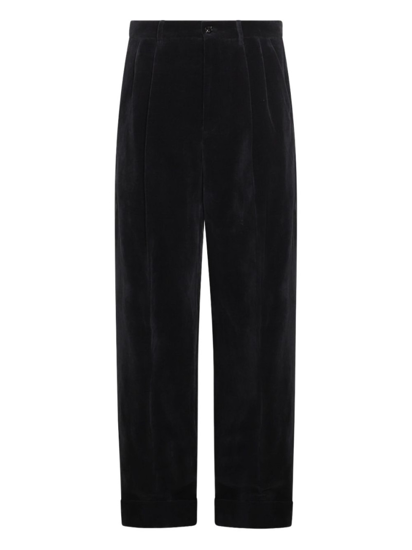 Valentino Trousers Featuring Pleated Design And Belt Loops In Black