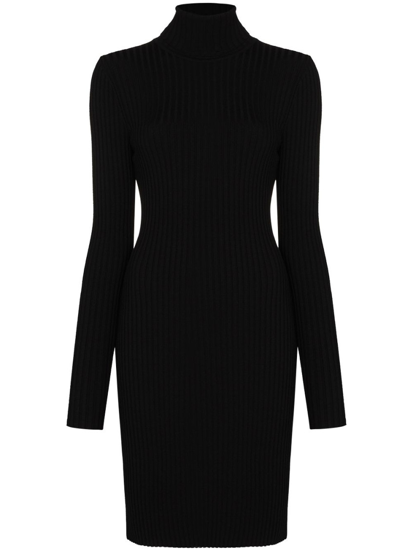 Wolford Viscose Rib Dress Woman Mini Dress Black Size L Viscose, Polyester In Black
