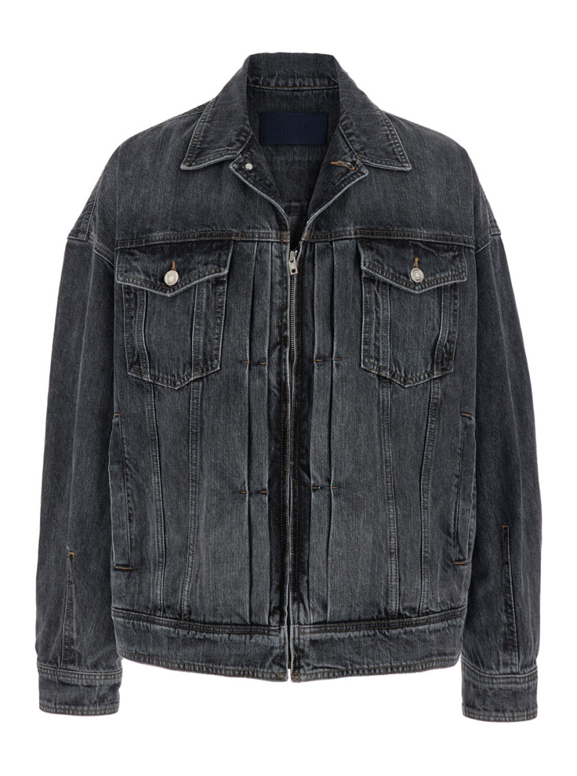 Juunj Grey Jacket With Wide Notched Revers And Dropped Shoulders In Gray