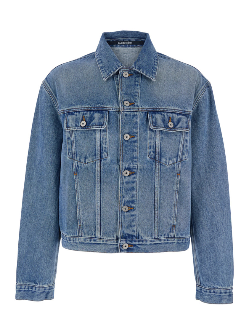 Jacquemus Blue Classic Collar Denim Jacket In Blue