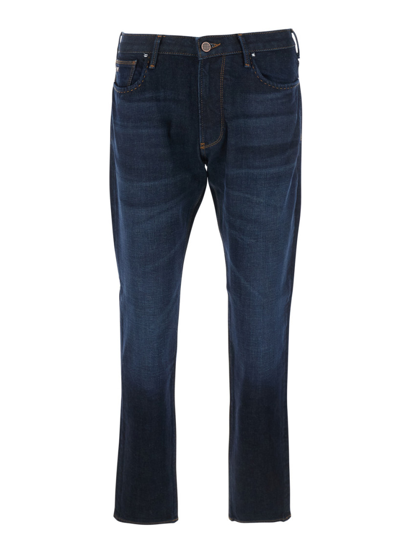 Emporio Armani Blue Slim Fit Denim Jeans In Blue